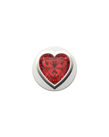 Red Heart Charm – Sterling Silver with Gold, White, or Rose Gold Finish