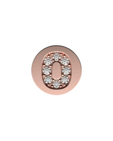 Number 0 Initial Charm – Sterling Silver with Gold, White, or Rose Gold Finish
