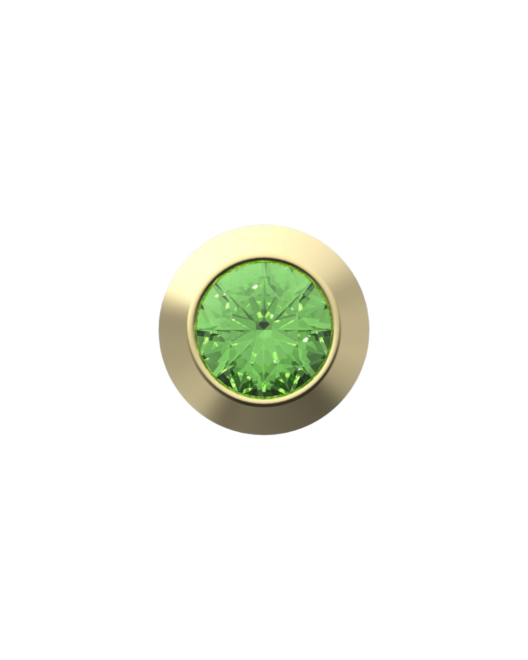 August Birthstone Charm – Peridot Sterling Silver with Gold, White, or Rose Gold Finish