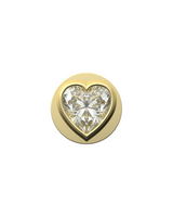 White Heart Charm – Sterling Silver with Gold, White, or Rose Gold Finish