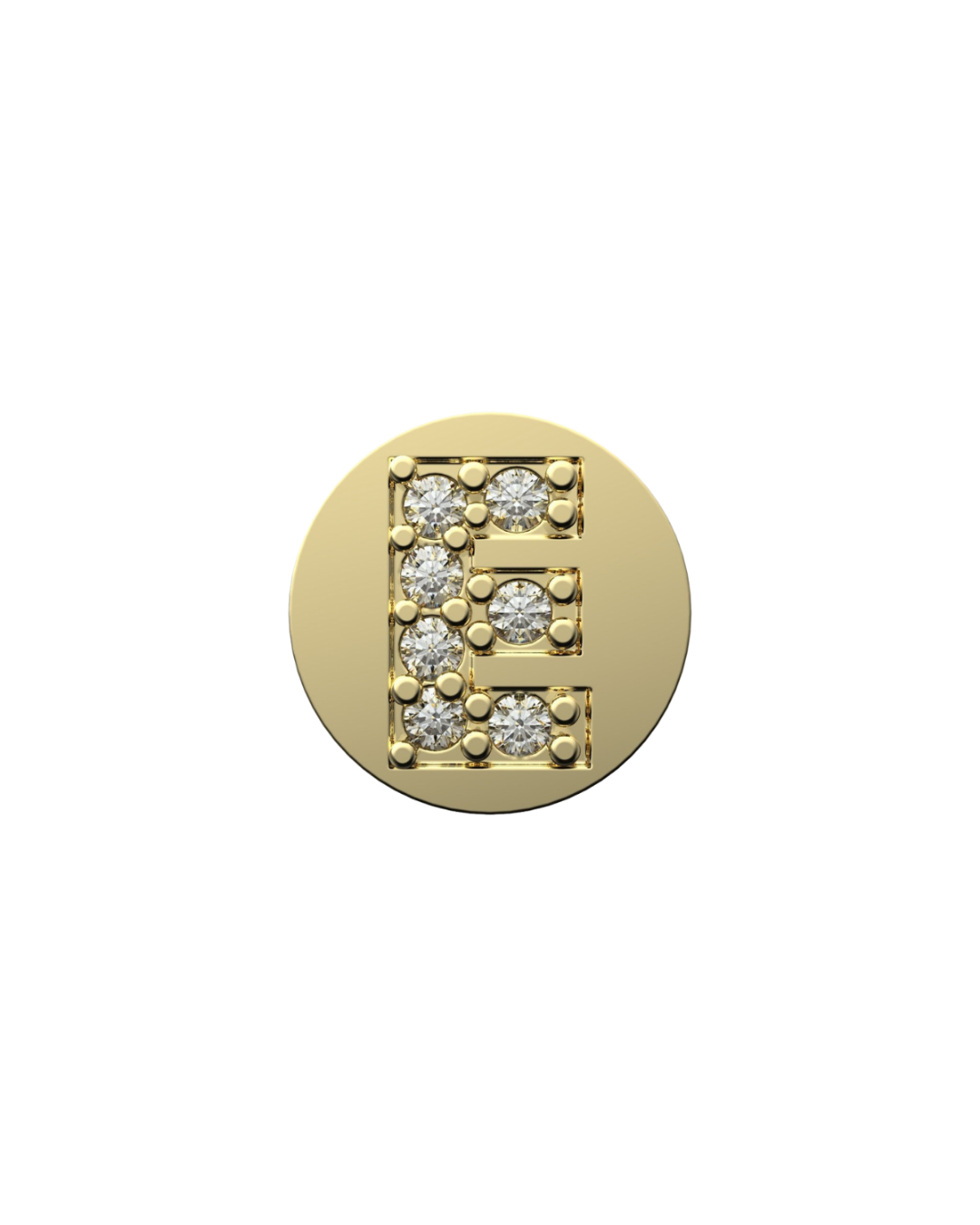 Letter E Initial Charm – Sterling Silver with Gold, White, or Rose Gold Finish