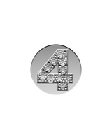 Number 4 Initial Charm – Sterling Silver with Gold, White, or Rose Gold Finish