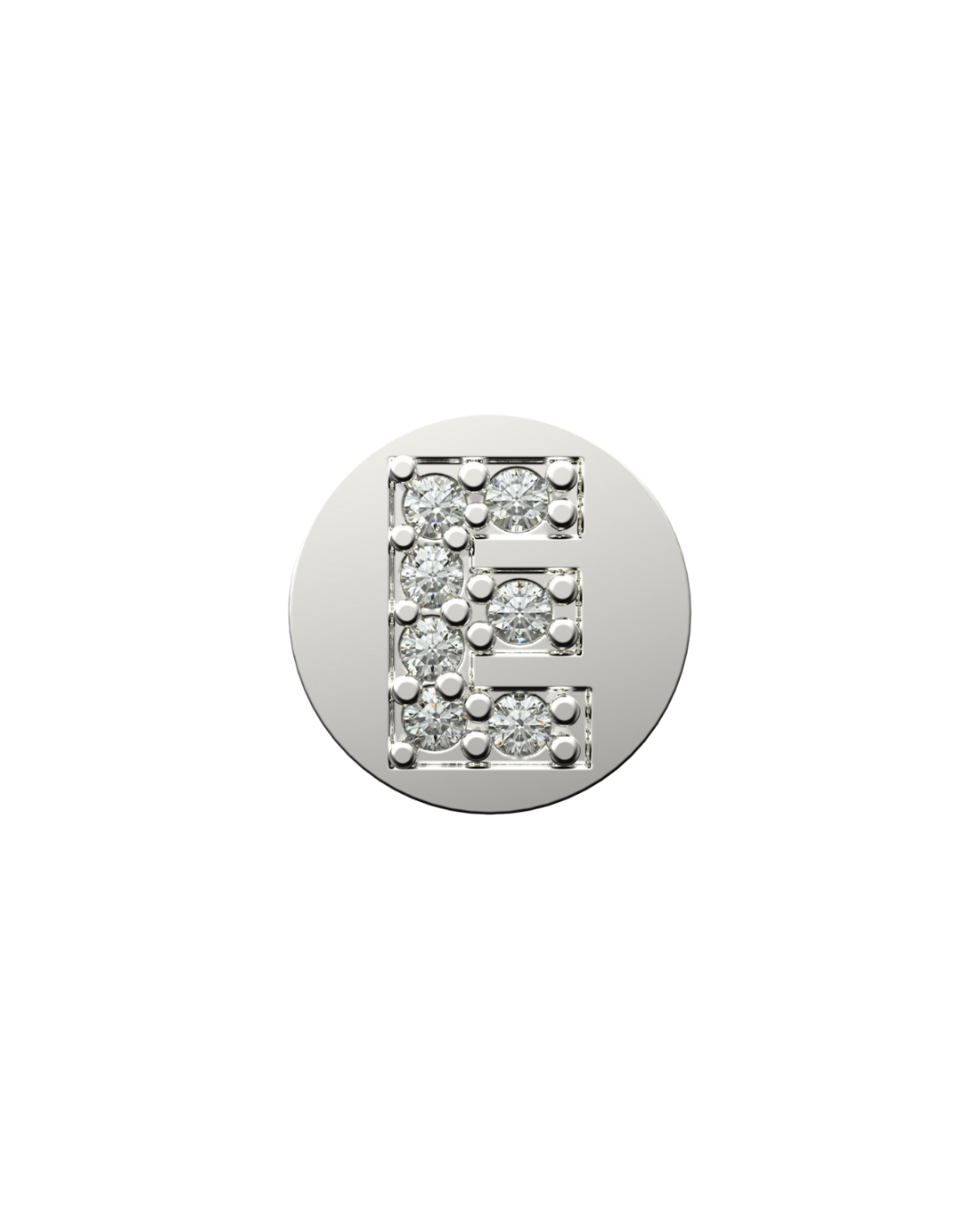 Letter E Initial Charm – Sterling Silver with Gold, White, or Rose Gold Finish