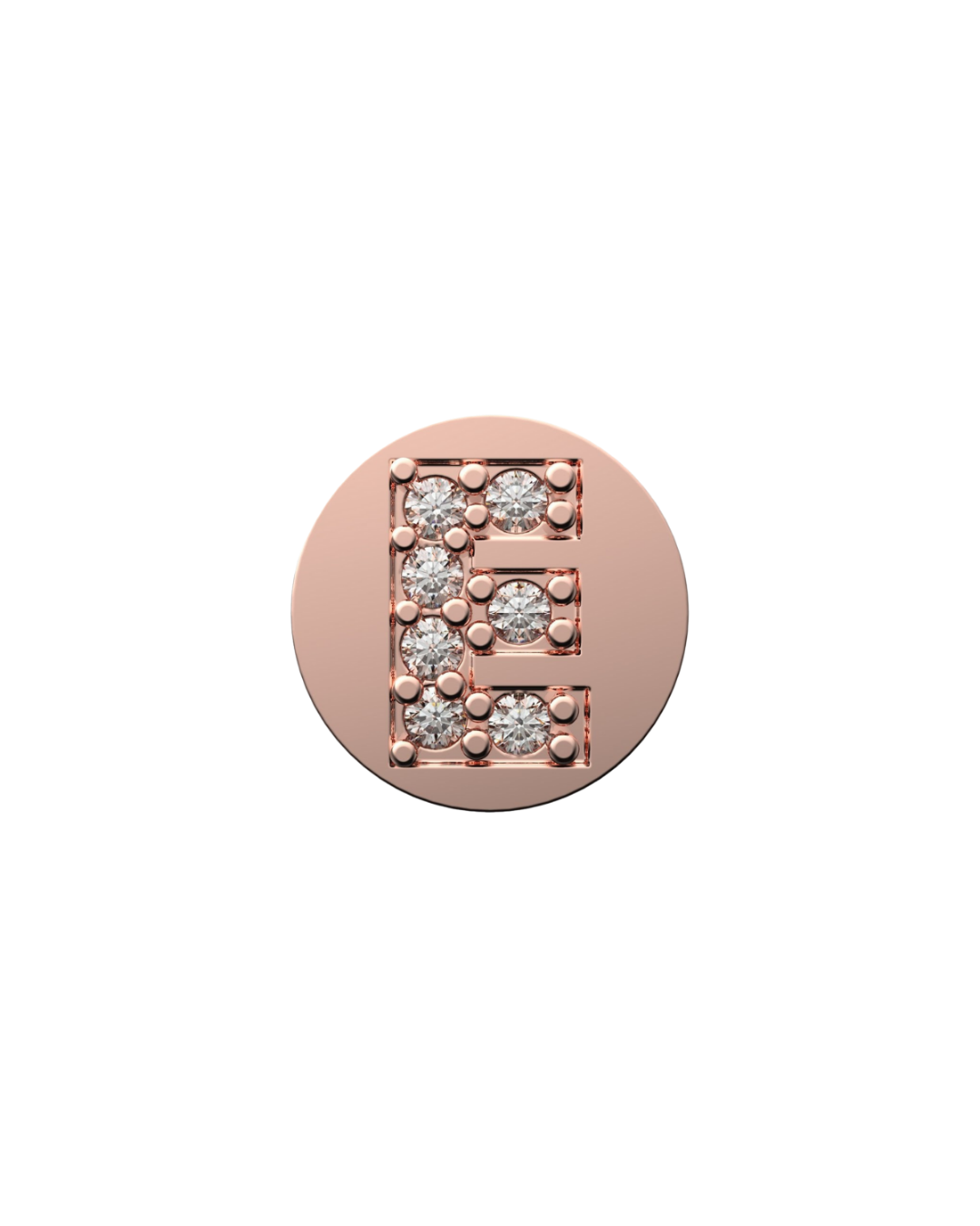 Letter E Initial Charm – Sterling Silver with Gold, White, or Rose Gold Finish