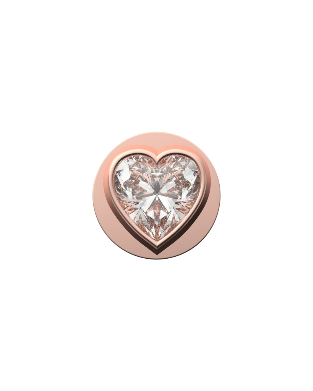 White Heart Charm – Sterling Silver with Gold, White, or Rose Gold Finish