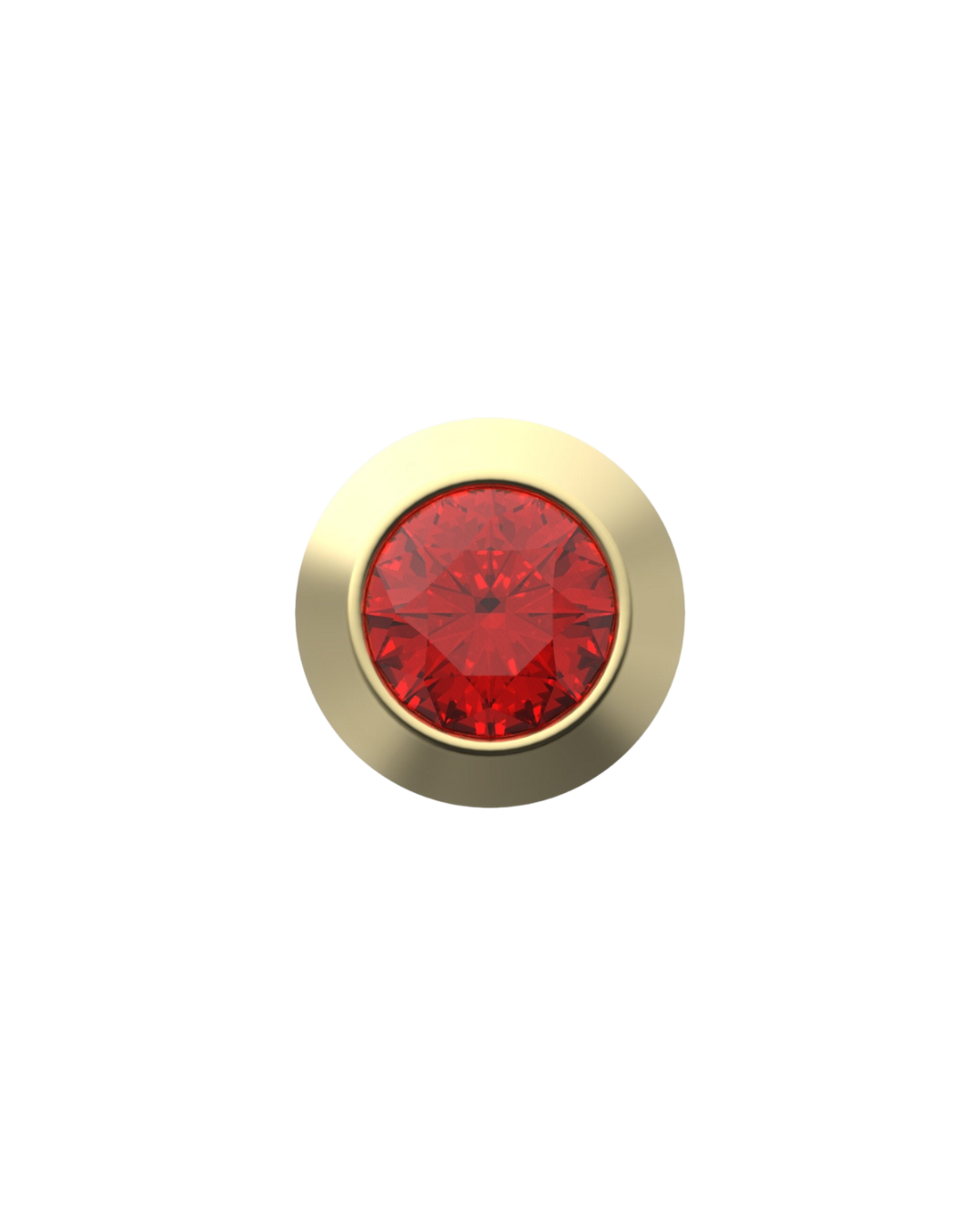 July Birthstone Charm – Ruby Sterling Silver with Gold, White, or Rose Gold Finish