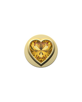 Yellow Heart Charm – Sterling Silver with Gold, White, or Rose Gold Finish