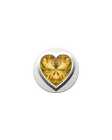 Yellow Heart Charm – Sterling Silver with Gold, White, or Rose Gold Finish