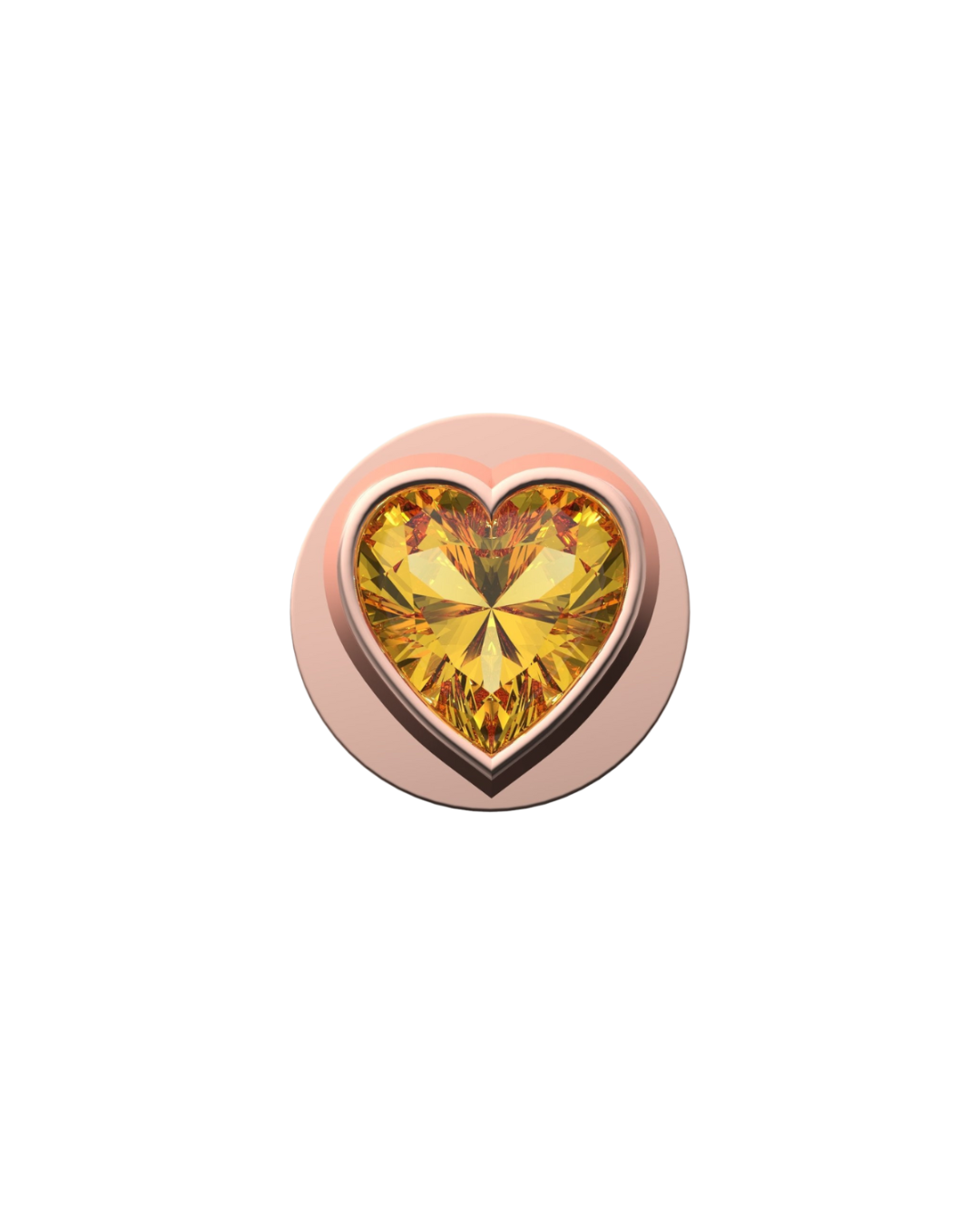 Yellow Heart Charm – Sterling Silver with Gold, White, or Rose Gold Finish
