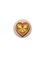 Yellow Heart Charm – Sterling Silver with Gold, White, or Rose Gold Finish