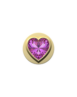 Pink Heart Charm – Sterling Silver with Gold, White, or Rose Gold Finish