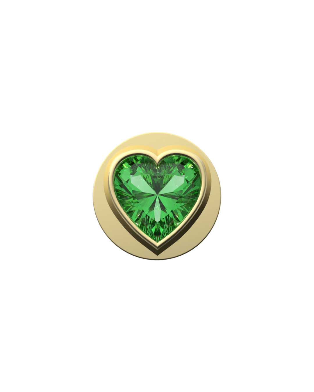 Green Heart Charm – Sterling Silver with Gold, White, or Rose Gold Finish