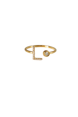 Initial Birthstone Ring