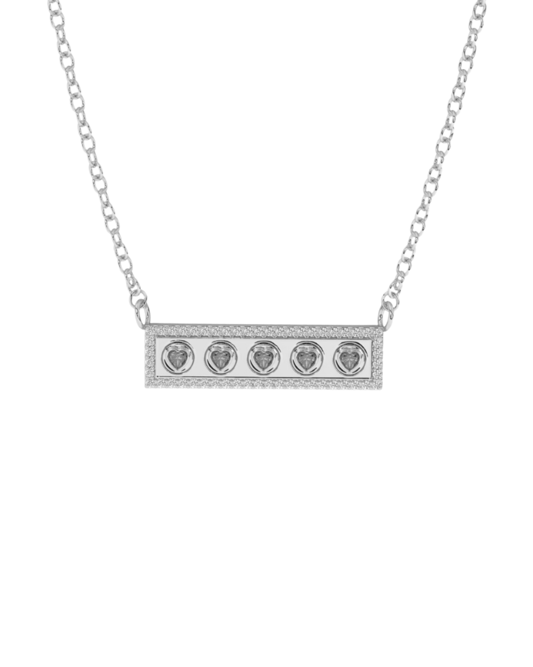 IT Bar Necklace – Personalized Sterling Silver Bar Necklace with Your Choice of Stones