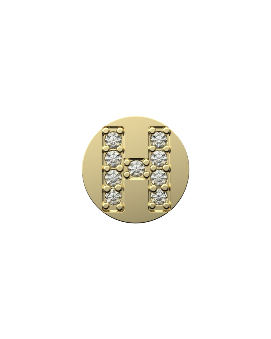 Letter H Initial Charm – Sterling Silver with Gold, White, or Rose Gold Finish