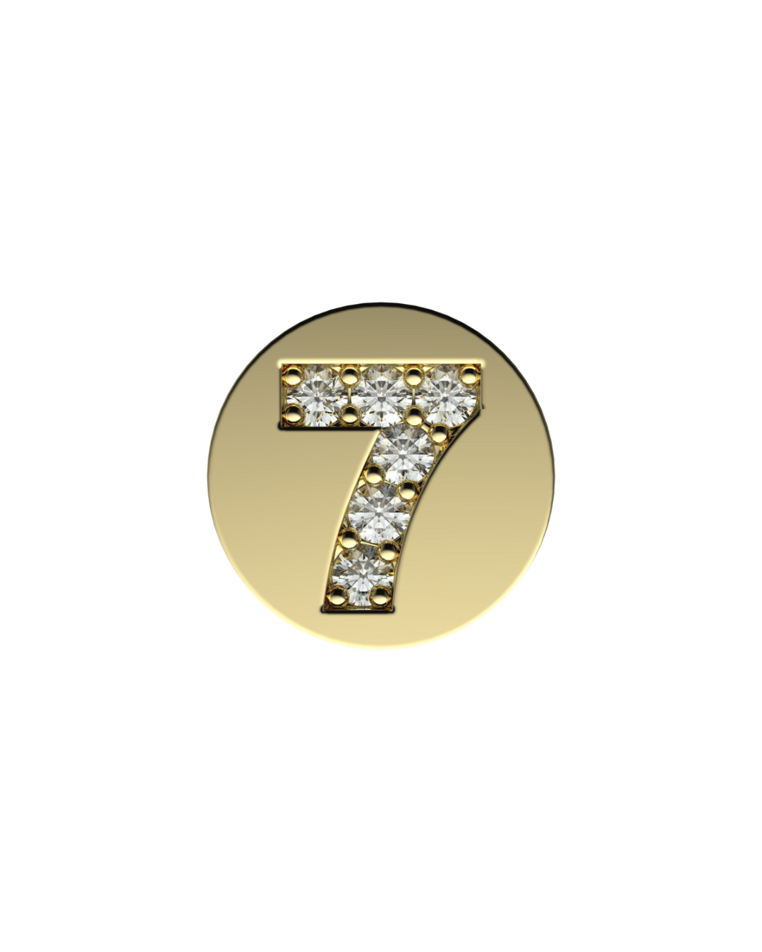 Number 7 Initial Charm – Sterling Silver with Gold, White, or Rose Gold Finish