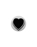 Black Heart Charm – Sterling Silver with Gold, White, or Rose Gold Finish