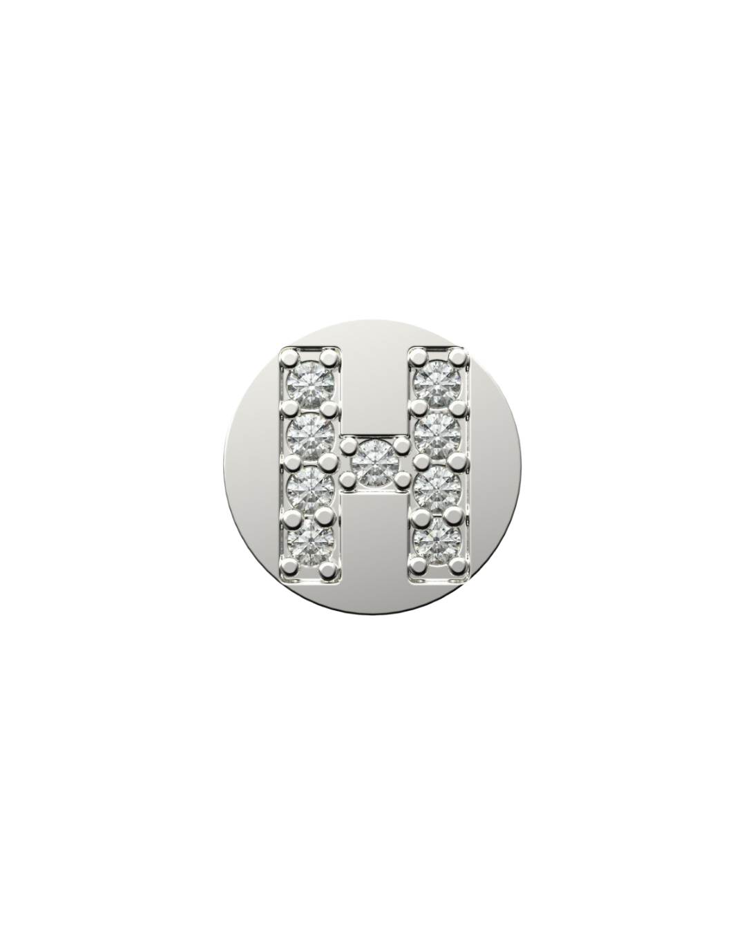Letter H Initial Charm – Sterling Silver with Gold, White, or Rose Gold Finish