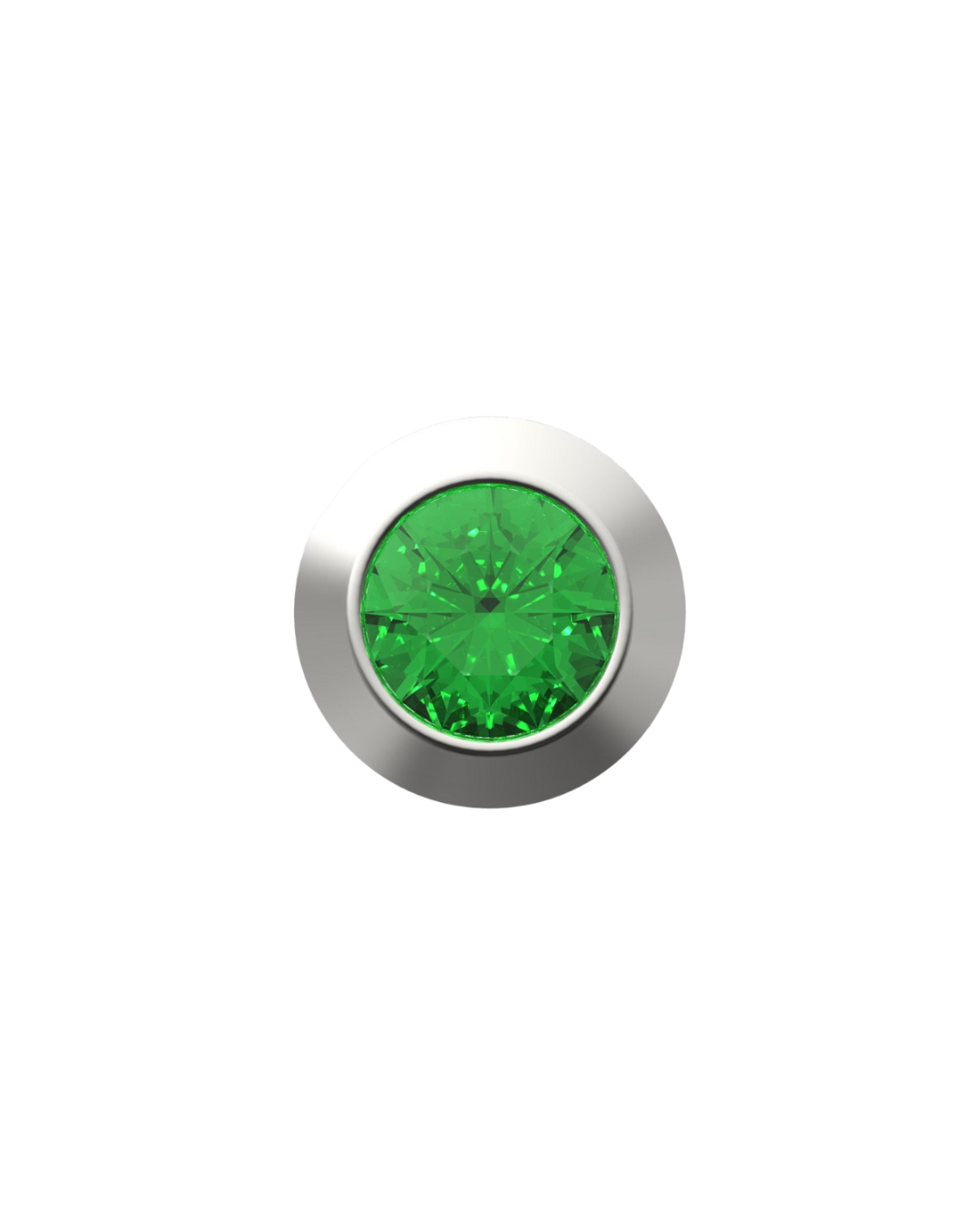 May Birthstone Charm – Emerald Sterling Silver with Gold, White, or Rose Gold Finish