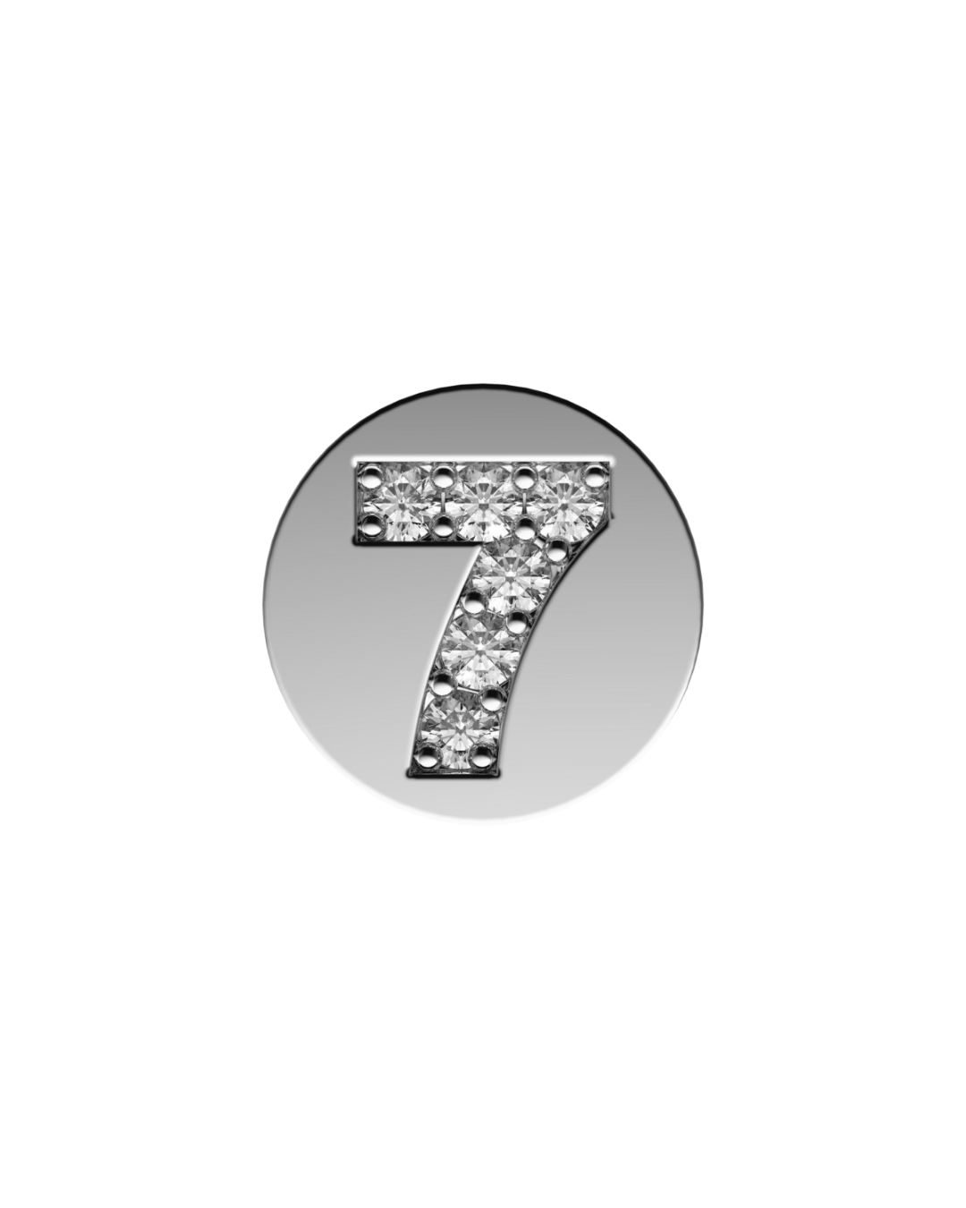 Number 7 Initial Charm – Sterling Silver with Gold, White, or Rose Gold Finish
