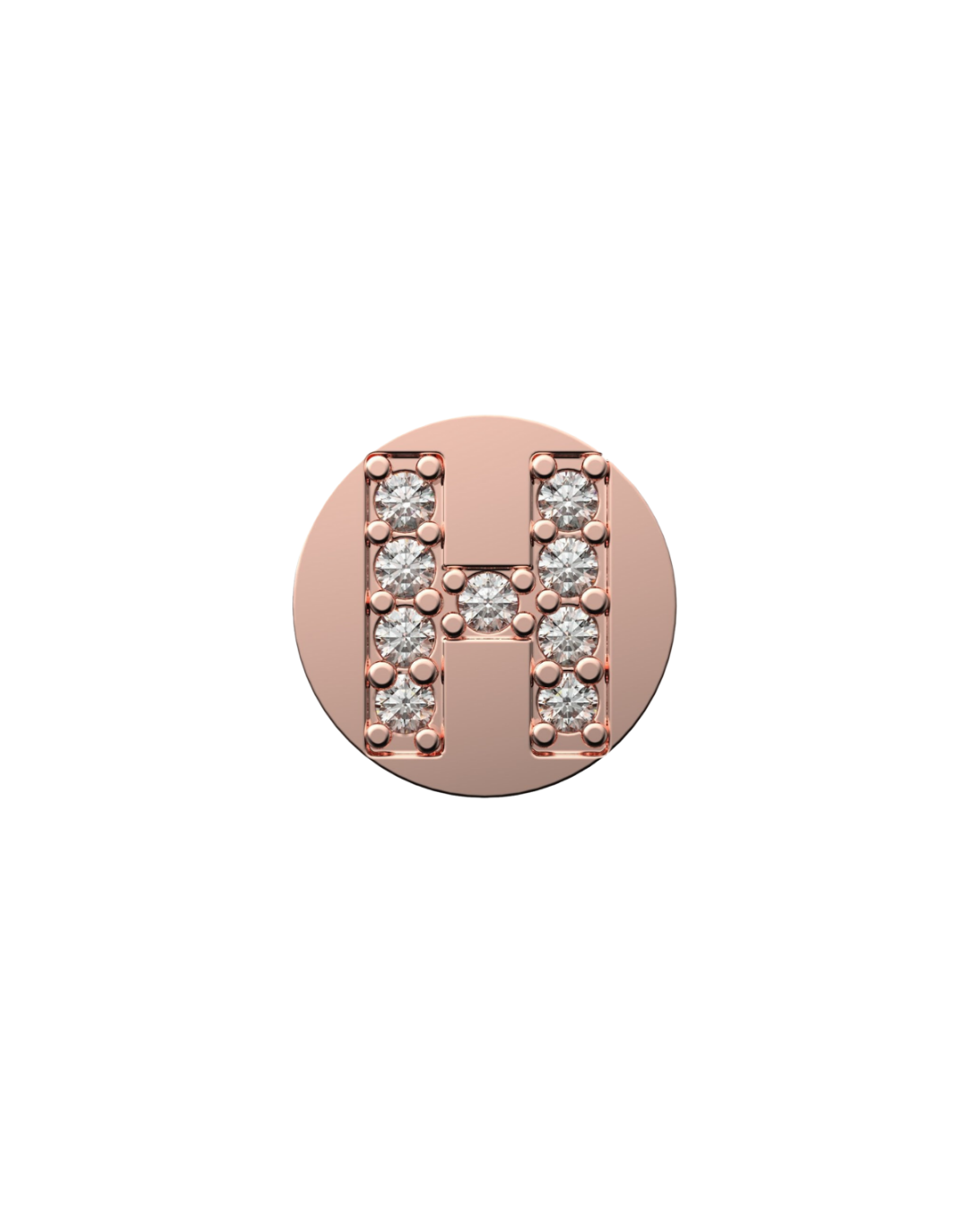 Letter H Initial Charm – Sterling Silver with Gold, White, or Rose Gold Finish