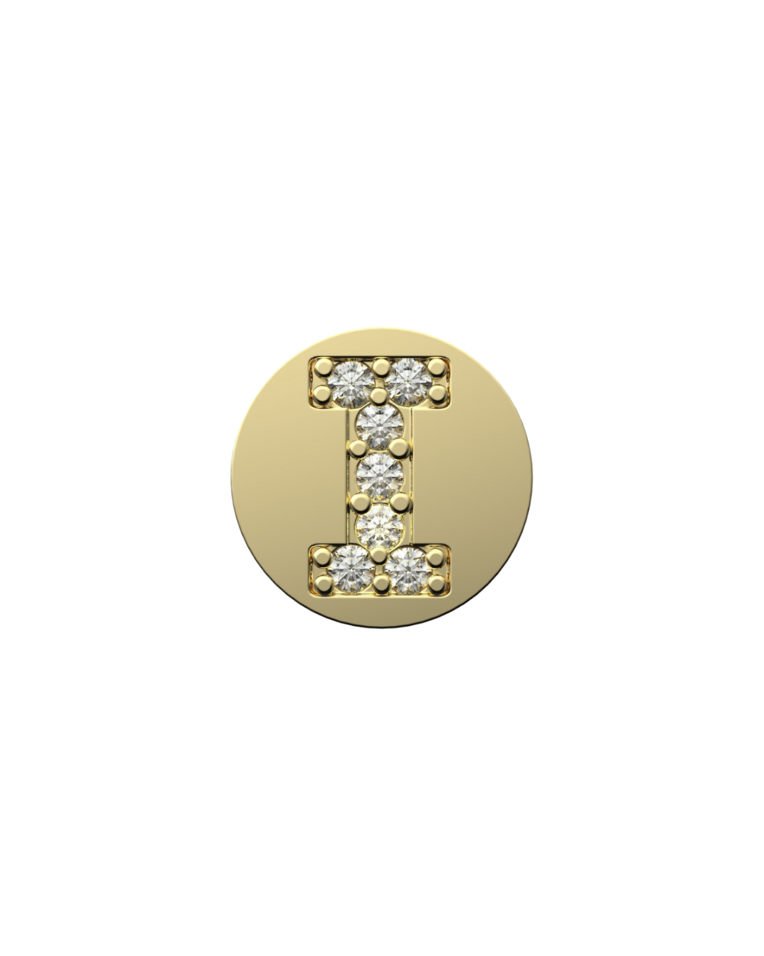 Letter I Initial Charm – Sterling Silver with Gold, White, or Rose Gold Finish