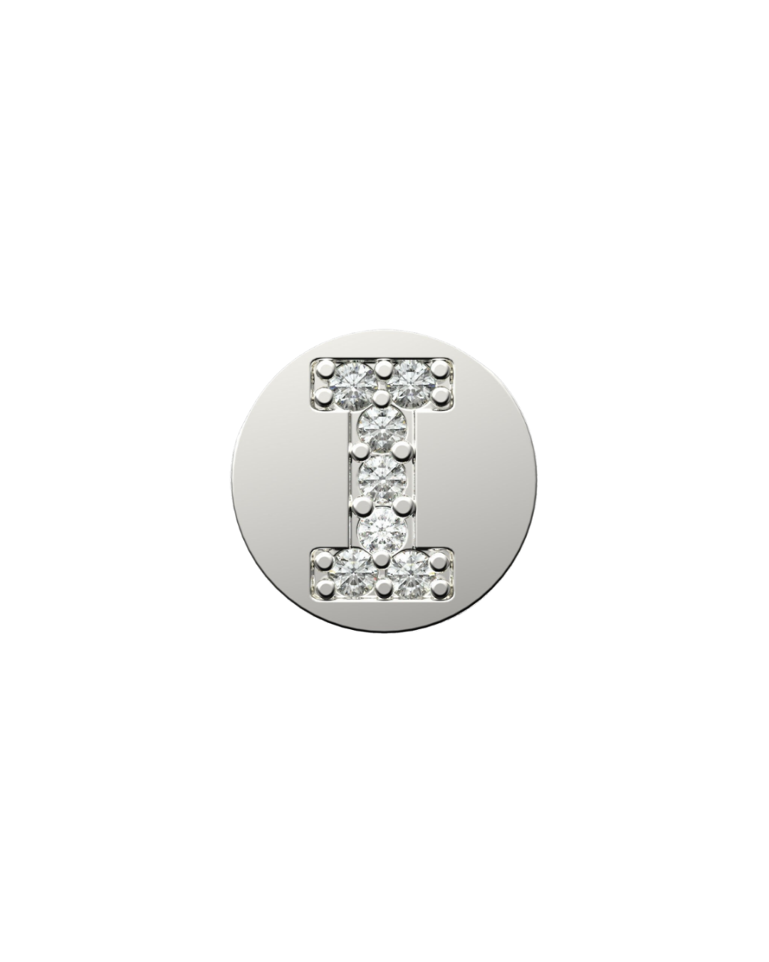 Letter I Initial Charm – Sterling Silver with Gold, White, or Rose Gold Finish