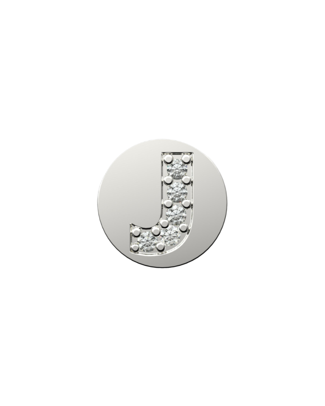 Letter J Initial Charm – Sterling Silver with Gold, White, or Rose Gold Finish