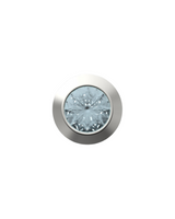 March Birthstone Charm – Aquamarine Sterling Silver with Gold, White, or Rose Gold Finish