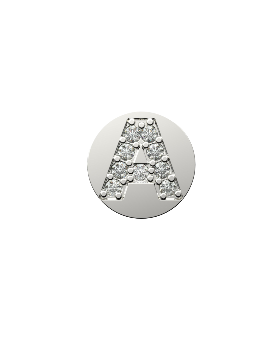 Letter A Initial Charm – Sterling Silver with Gold, White, or Rose Gold Finish