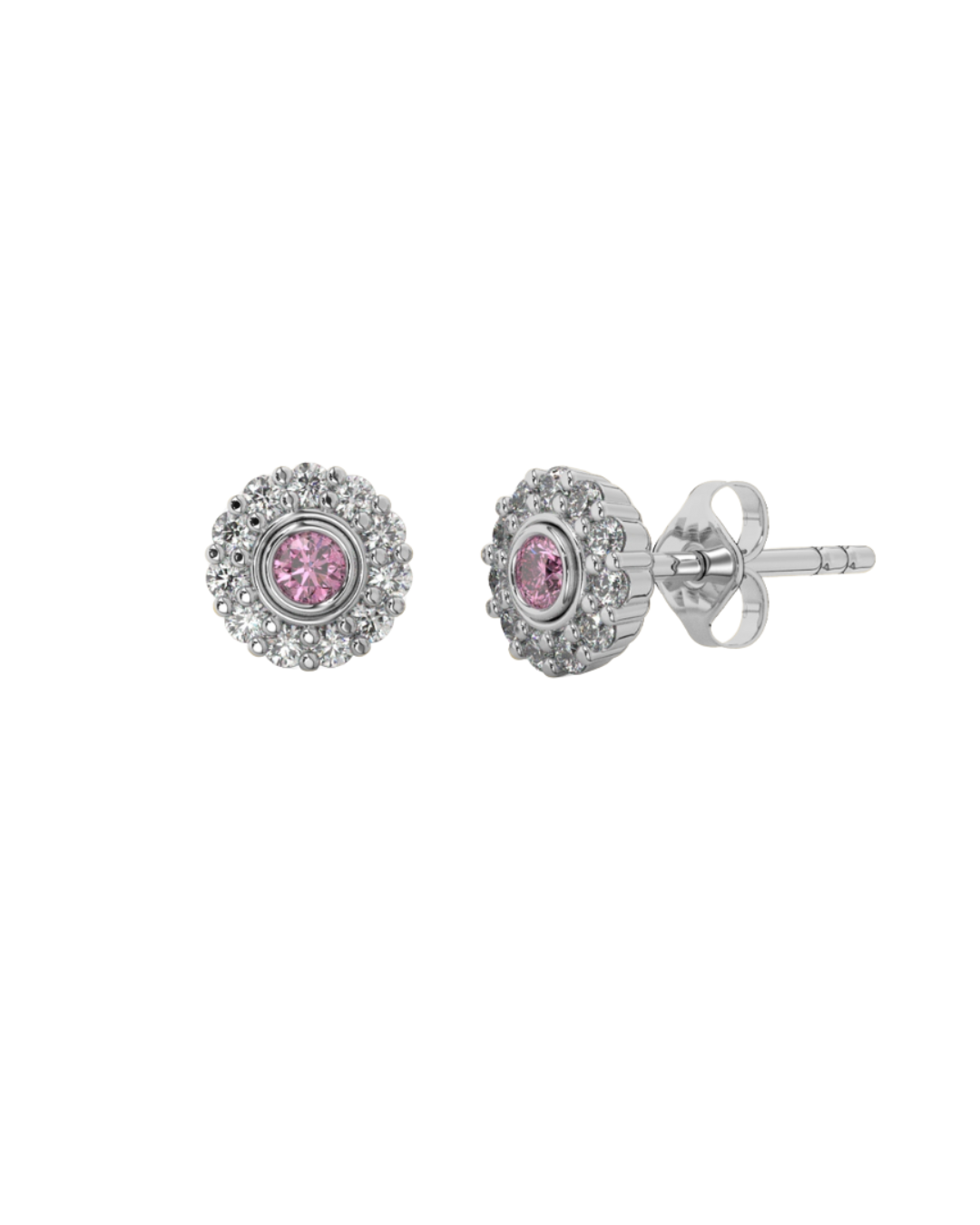 IT Halo Earrings – Personalized Sterling Silver Stud Earrings with Your Choice of Stone