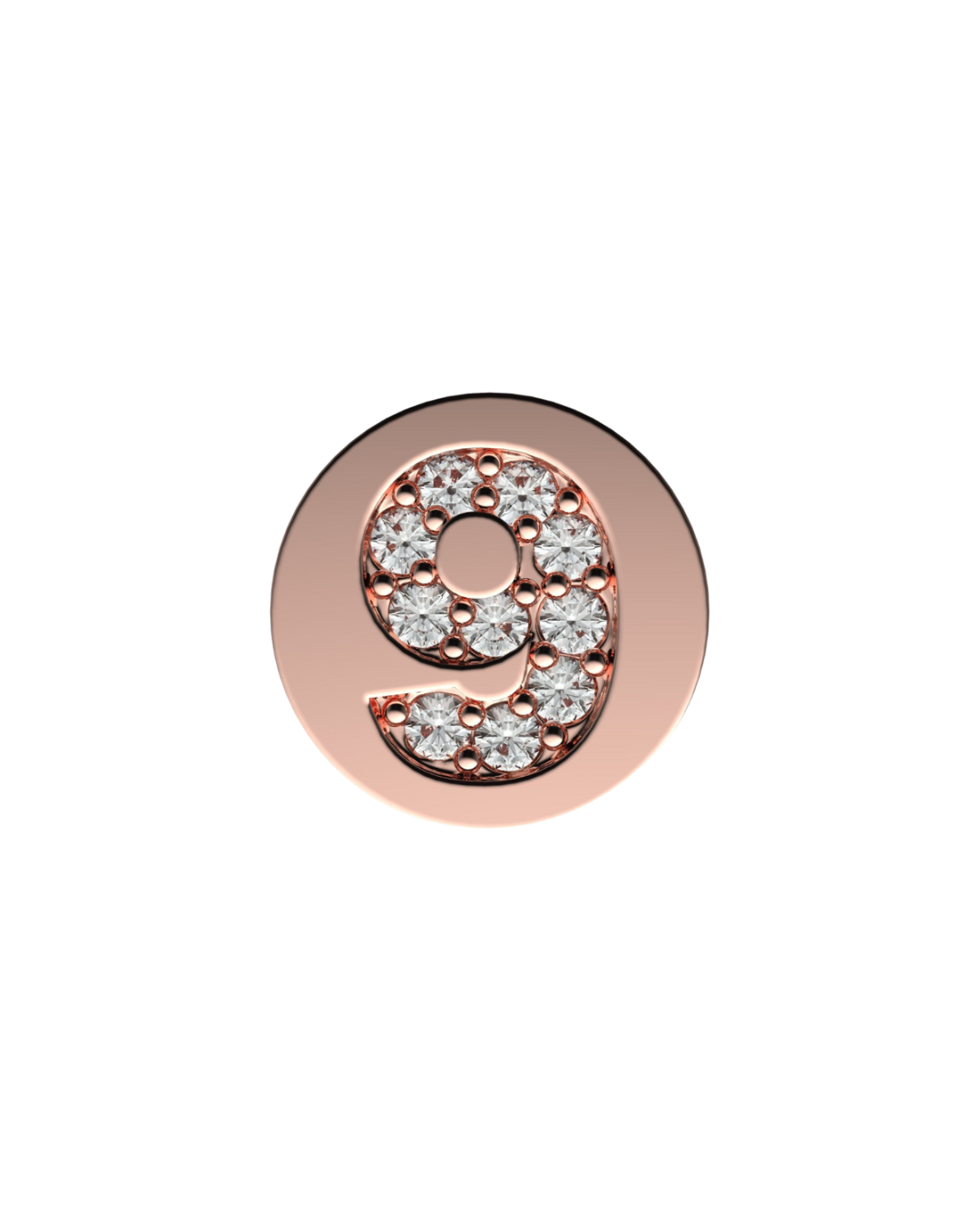Number 9 Initial Charm – Sterling Silver with Gold, White, or Rose Gold Finish
