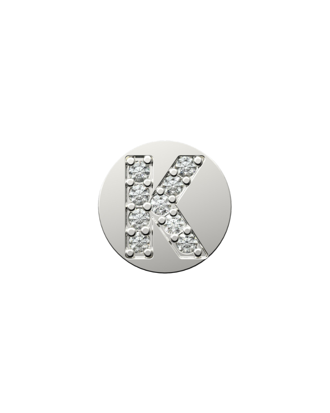 Letter K Initial Charm – Sterling Silver with Gold, White, or Rose Gold Finish