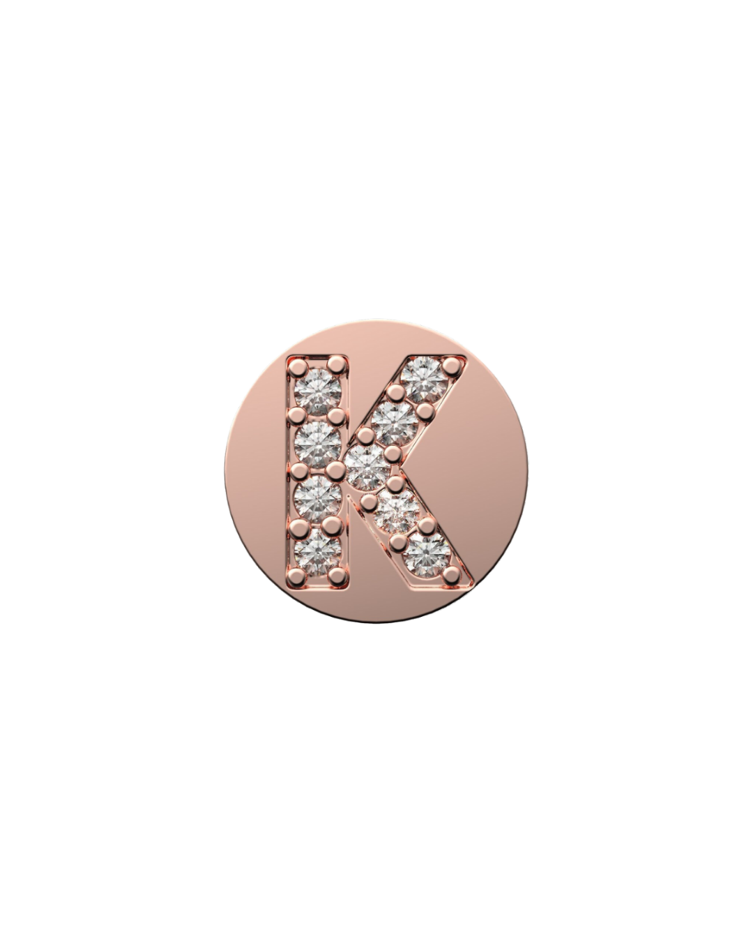 Letter K Initial Charm – Sterling Silver with Gold, White, or Rose Gold Finish