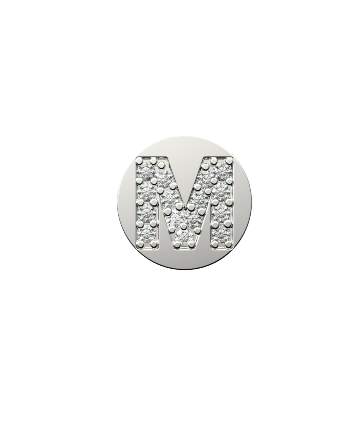 Letter M Initial Charm – Sterling Silver with Gold, White, or Rose Gold Finish