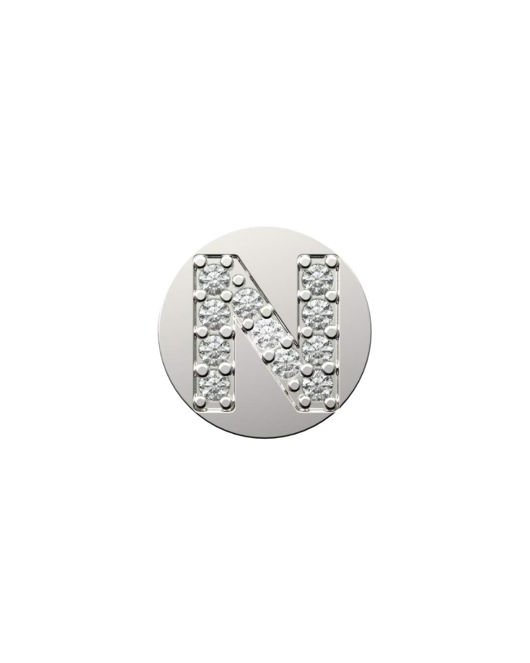 Letter N Initial Charm – Sterling Silver with Gold, White, or Rose Gold Finish
