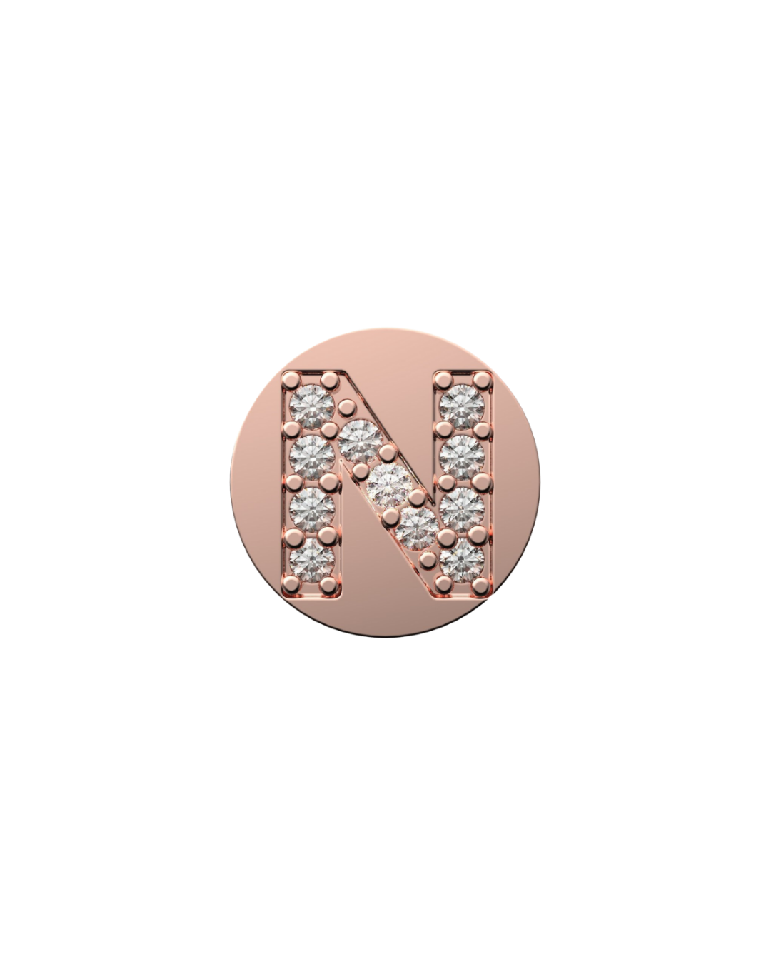 Letter N Initial Charm – Sterling Silver with Gold, White, or Rose Gold Finish
