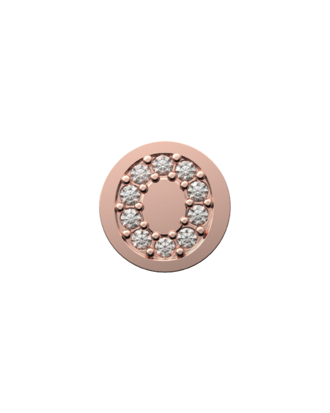 Letter O Initial Charm – Sterling Silver with Gold, White, or Rose Gold Finish