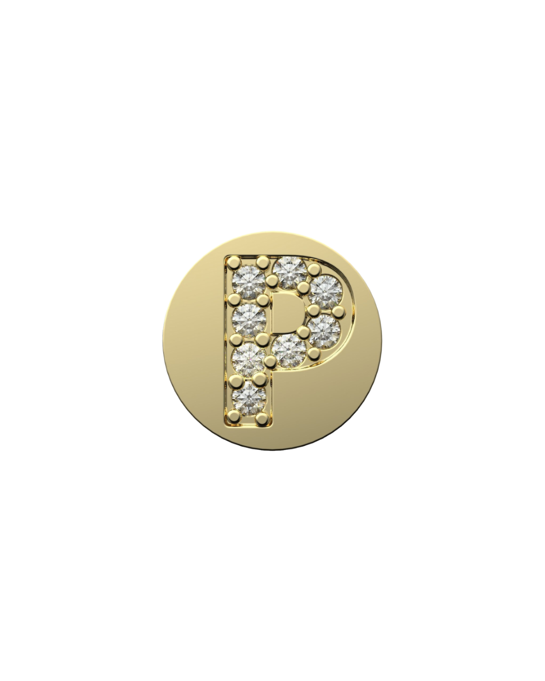 Letter P Initial Charm – Sterling Silver with Gold, White, or Rose Gold Finish