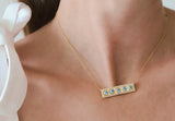 IT Bar Necklace – Personalized Sterling Silver Bar Necklace with Your Choice of Stones