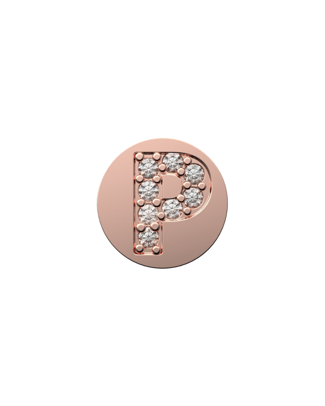 Letter P Initial Charm – Sterling Silver with Gold, White, or Rose Gold Finish