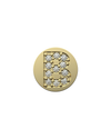 Gold charm with letter 'B' and embedded stones on a white background