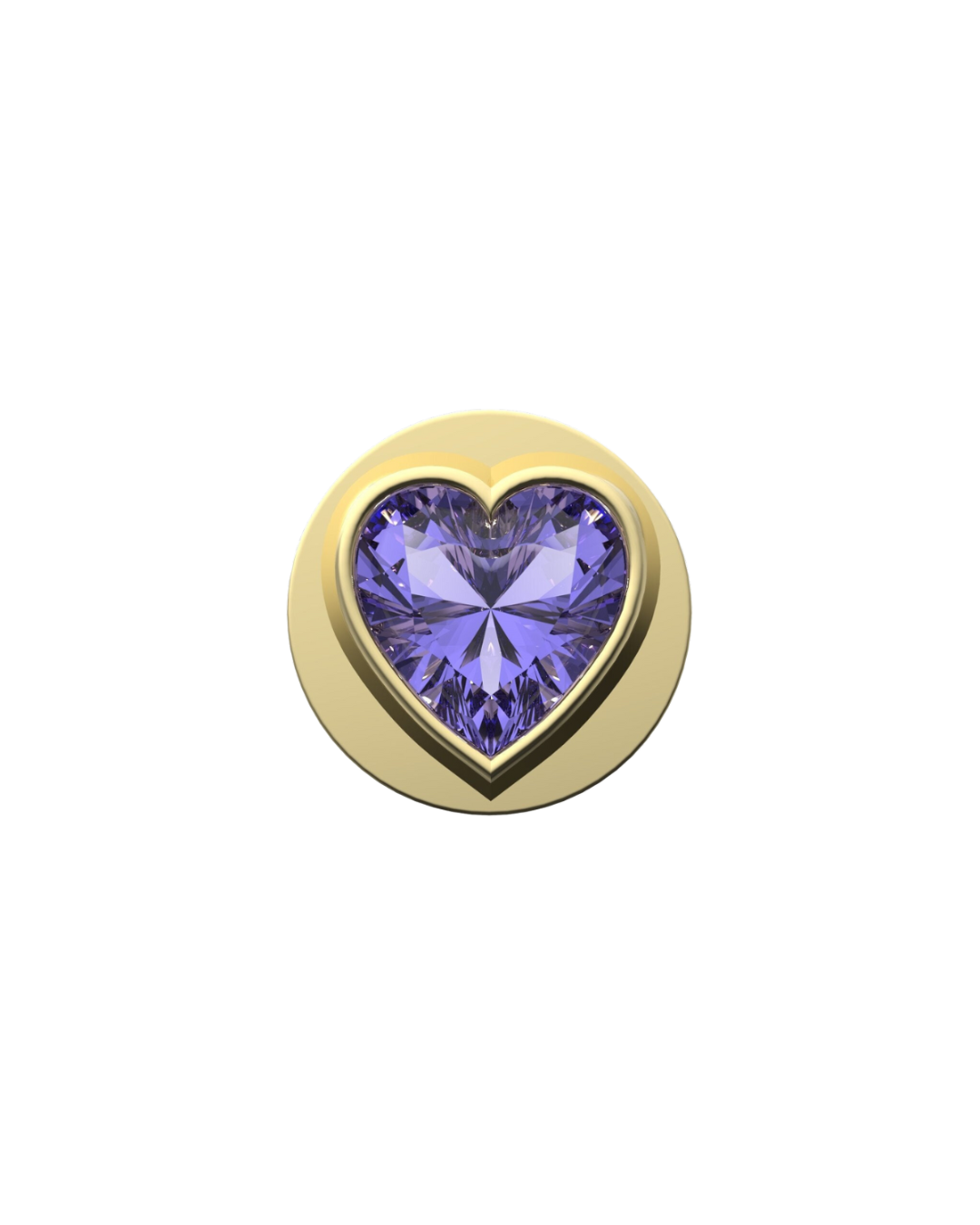 Purple Heart Charm – Sterling Silver with Gold, White, or Rose Gold Finish