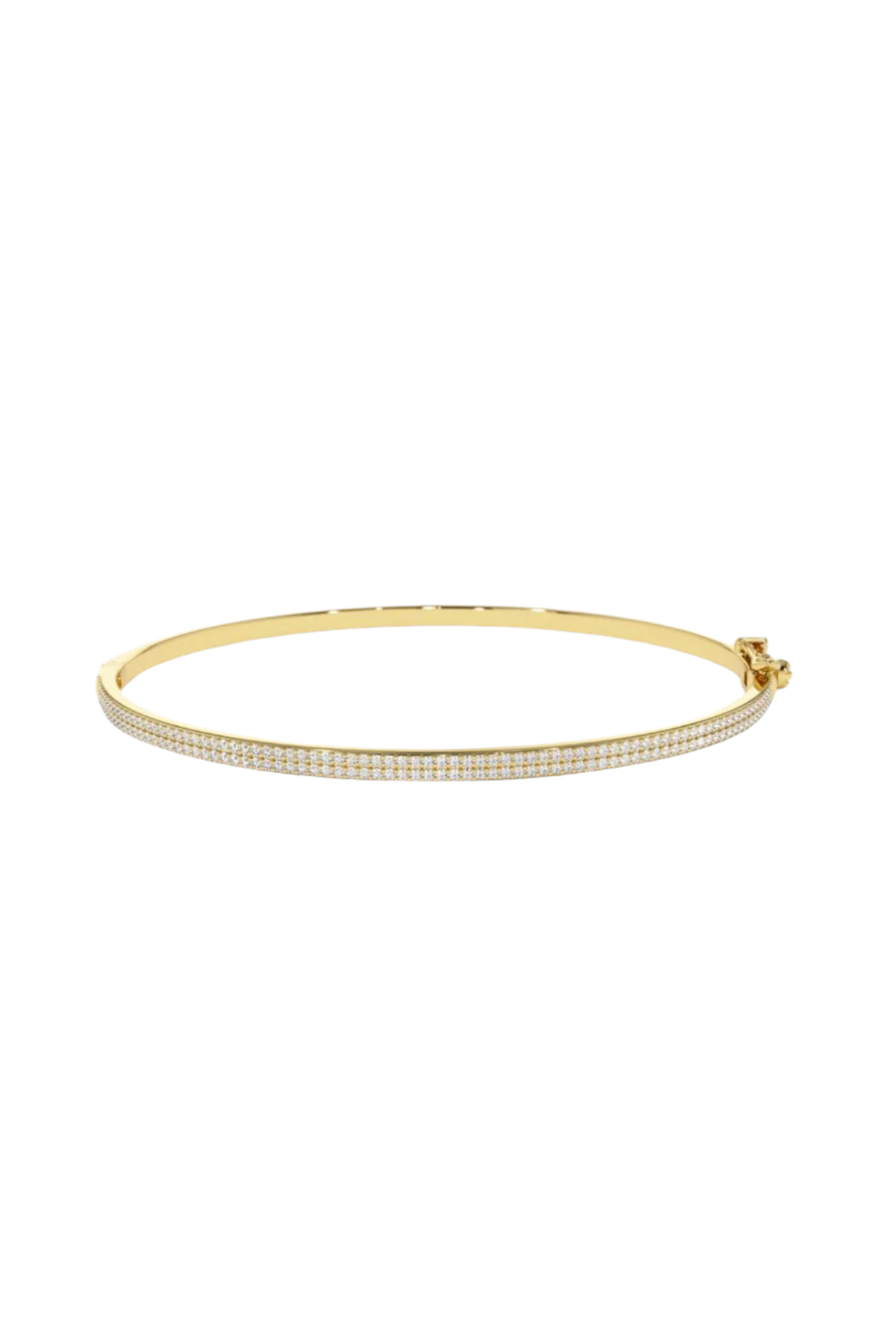 Double Pavé Bangle – Sterling Silver CZ Stone Stackable Bracelet