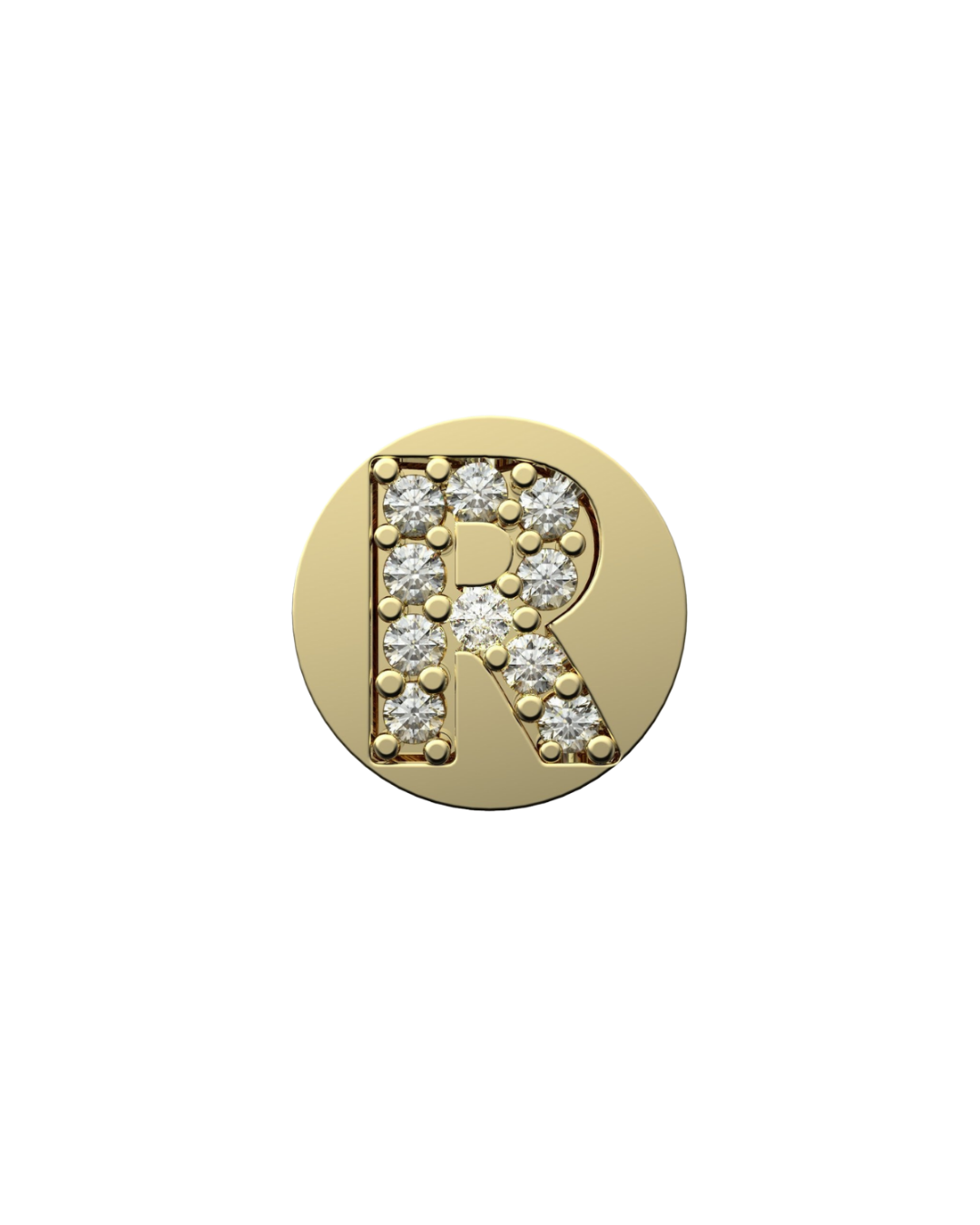 Letter R Initial Charm – Sterling Silver with Gold, White, or Rose Gold Finish