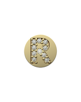 Letter R Initial Charm – Sterling Silver with Gold, White, or Rose Gold Finish