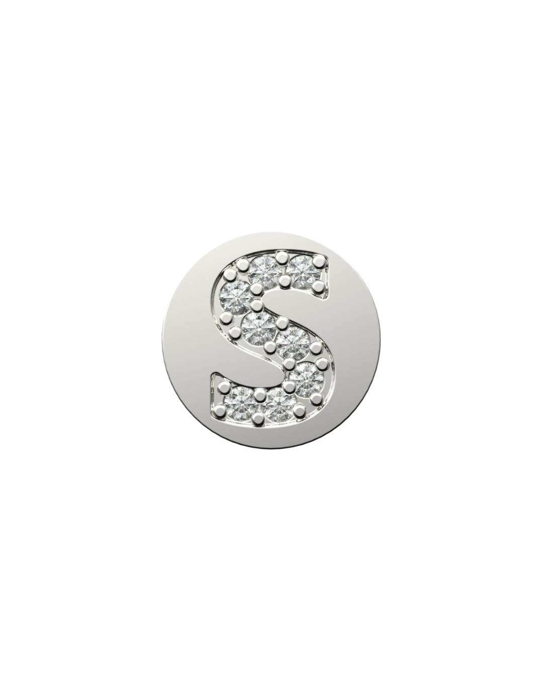 Letter S Initial Charm – Sterling Silver with Gold, White, or Rose Gold Finish