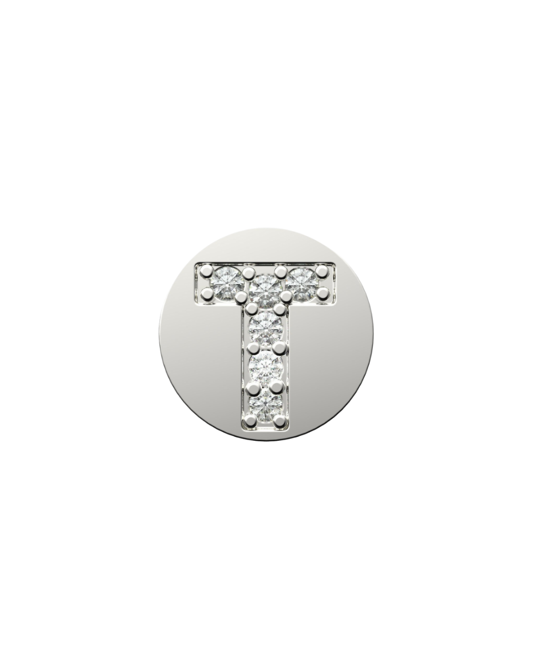 Letter T Initial Charm – Sterling Silver with Gold, White, or Rose Gold Finish