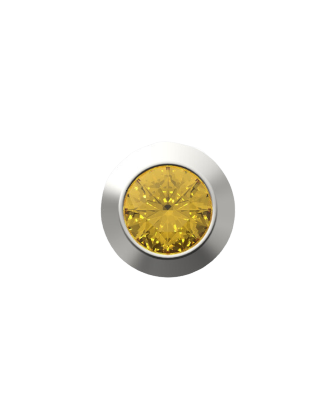 November Birthstone Charm – Topaz Sterling Silver with Gold, White, or Rose Gold Finish