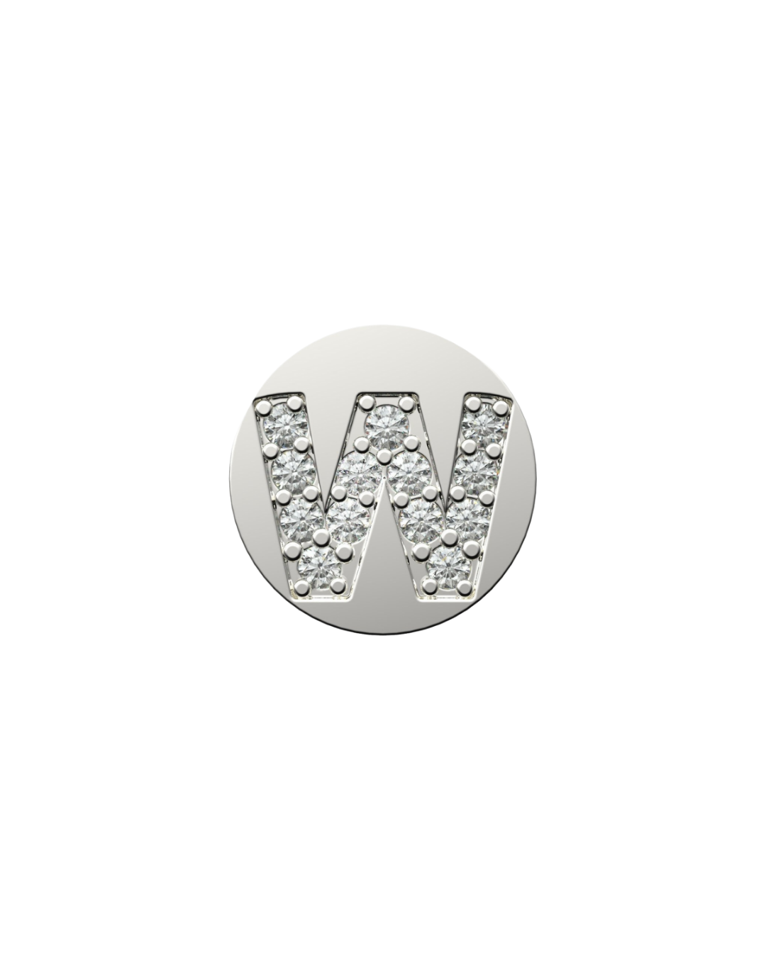 Letter W Initial Charm – Sterling Silver with Gold, White, or Rose Gold Finish